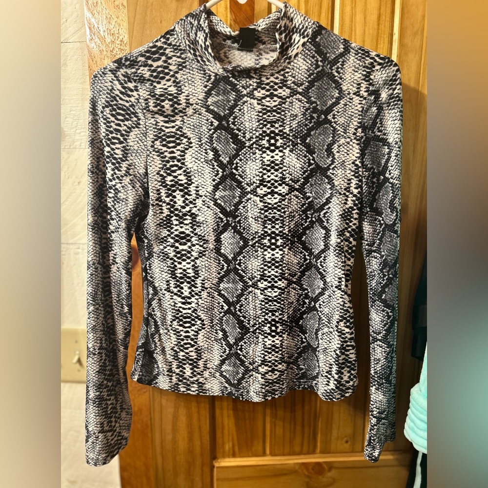 Snake Print Long Sleeve Top